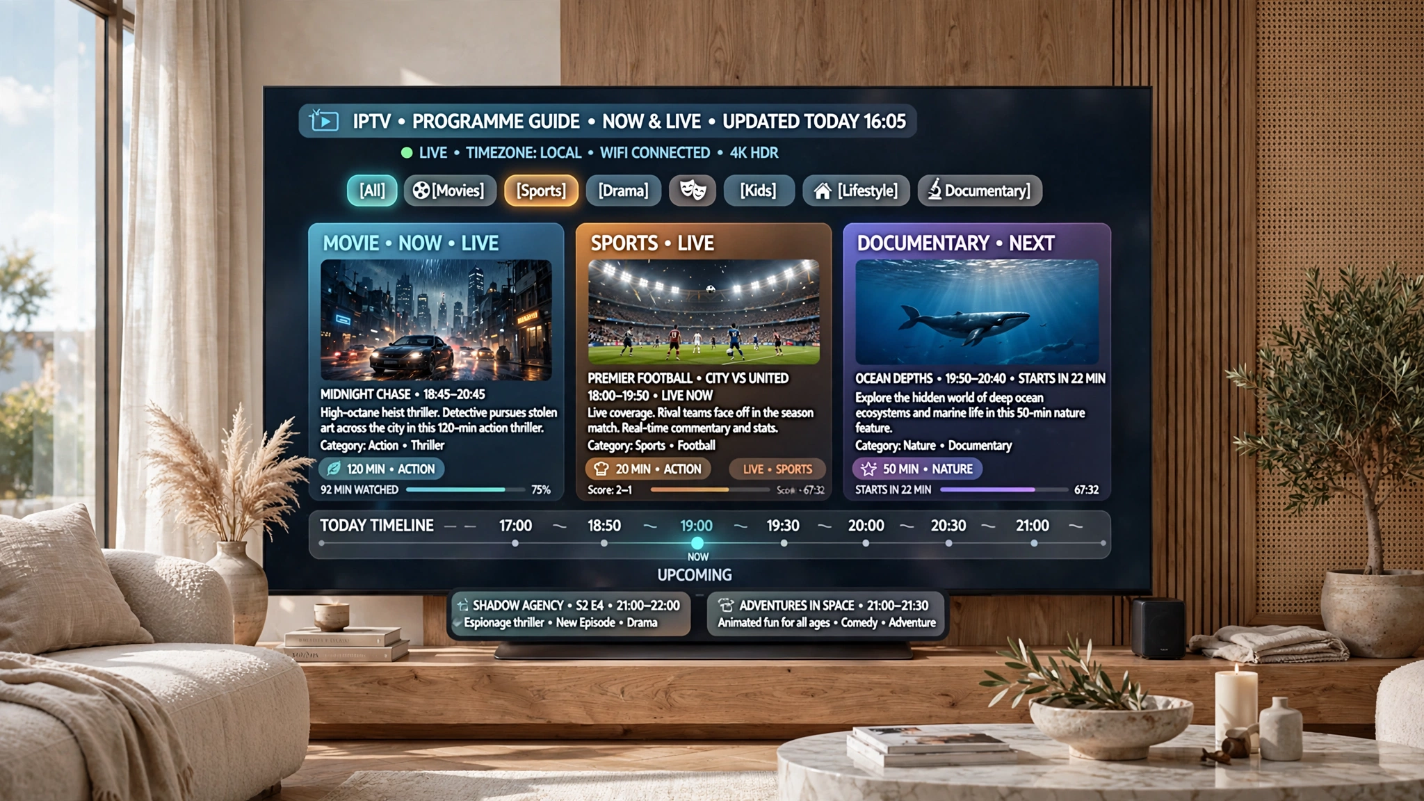 High-quality IPTV electronic programme guide with rich programme information