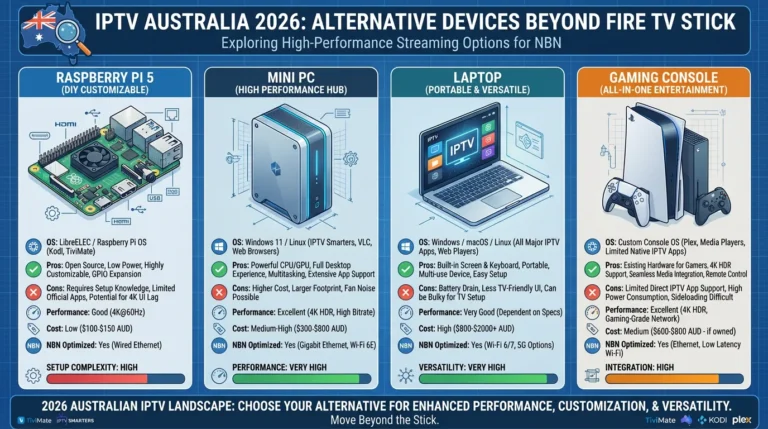 Raspberry Pi 5, mini PC, laptop, PS5, and Xbox Series X as alternative IPTV devices in Australia beyond Fire TV Stick and Android box
