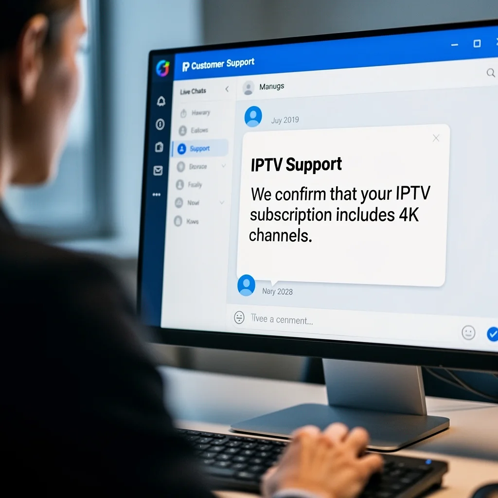Check with your IPTV (Internet Protocol Television) provider that 4K channels, which offer ultra-high-definition video quality, are included in your subscription.
