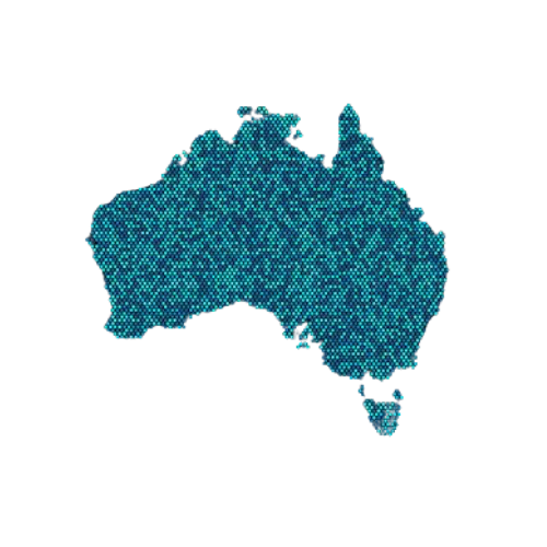 Map of Australia With a distinctive blue textured pattern