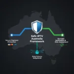 safe iptv australia risk mitigation framework diagram showing secure payment protection data privacy safeguards and provider verification process