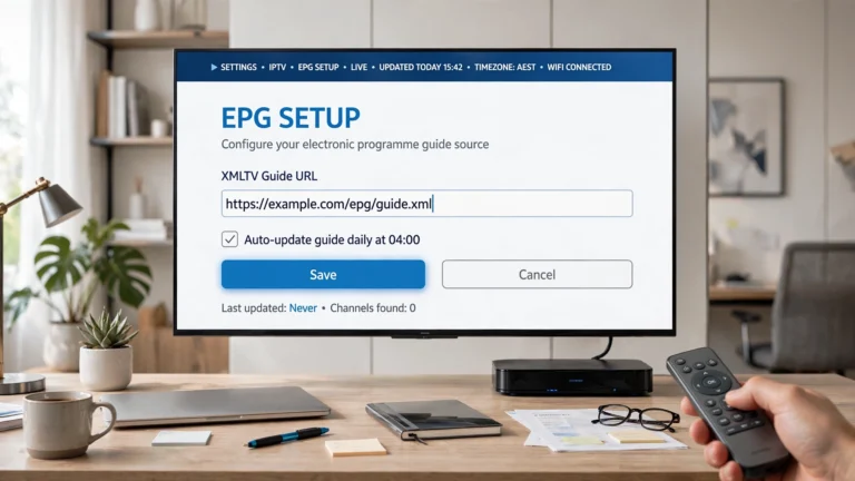 How to Add EPG to IPTV by entering an XMLTV guide URL on an Australian streaming device
