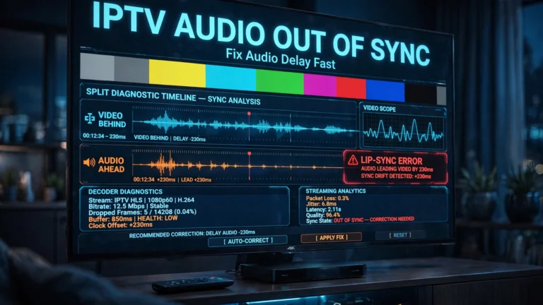 IPTV audio out of sync Australia showing audio ahead of video and audio behind during live IPTV playback