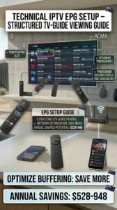 IPTV EPG setup showing programme guide grid with Australian channels in TiviMate