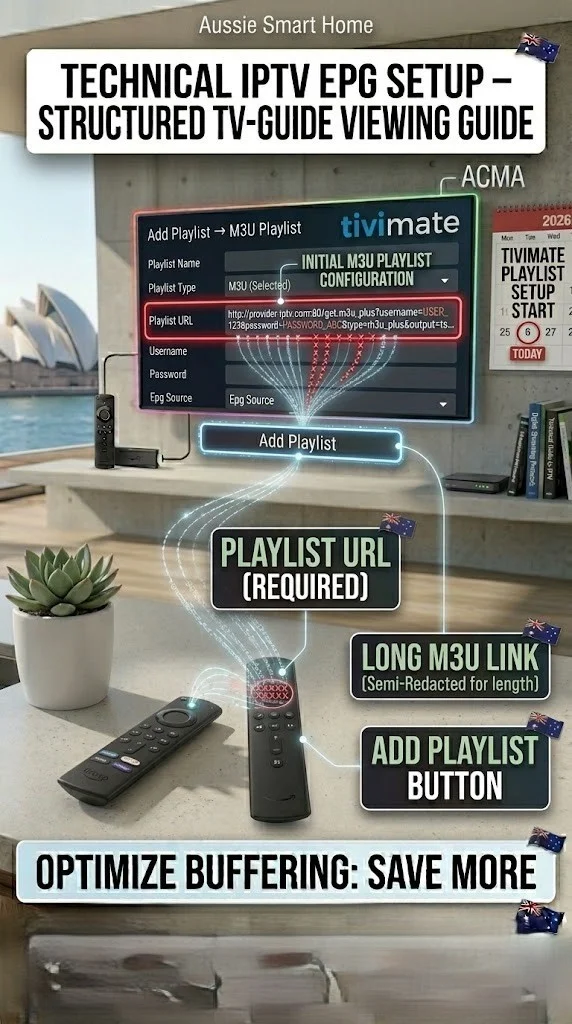 IPTV playlist setup Xtream Codes credentials configuration on Android TV app