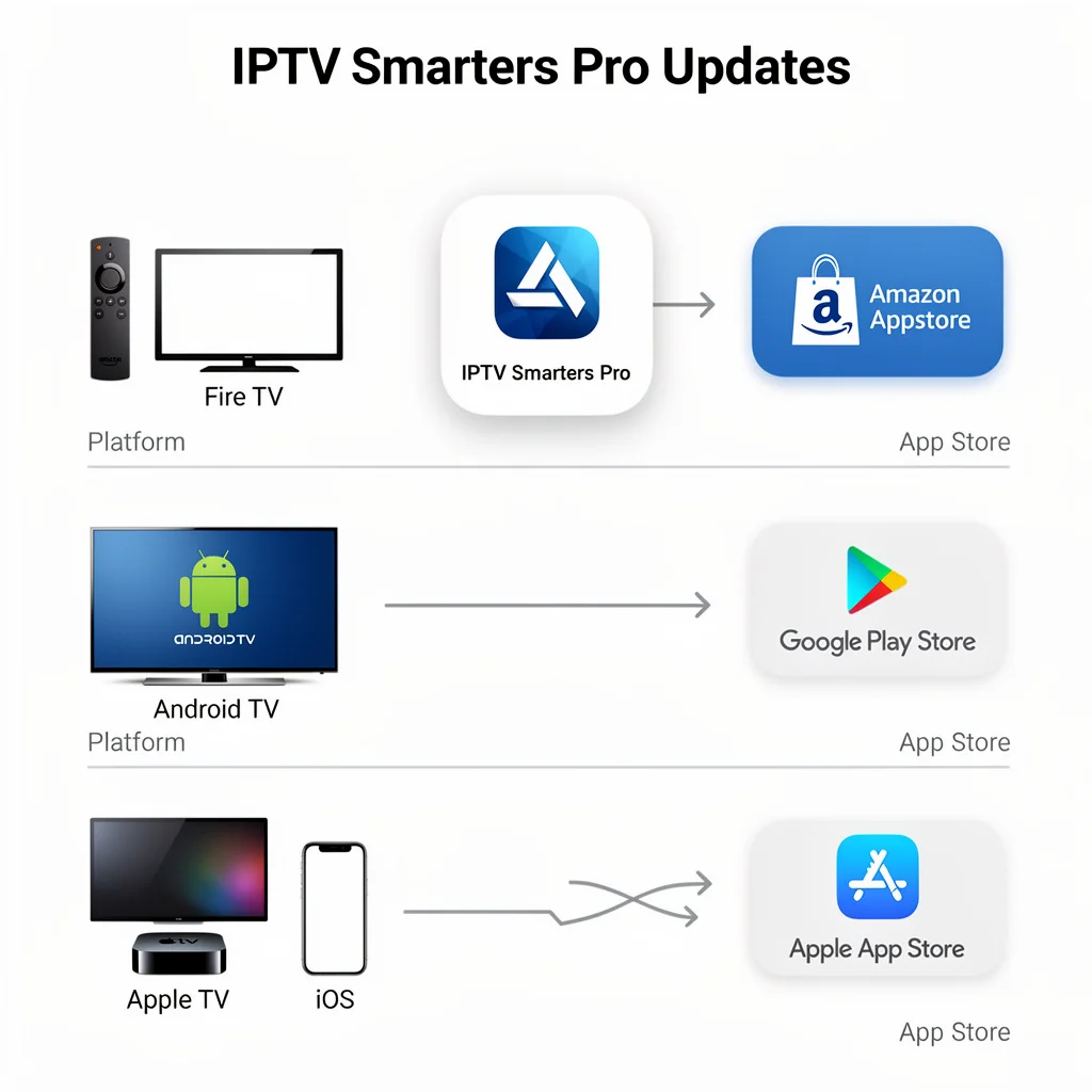 IPTV Smarters Pro update through Amazon App Store Google Play Store and Apple App Store