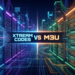 xtream codes vs m3u comparison showing IPTV authentication methods with API system and playlist structure