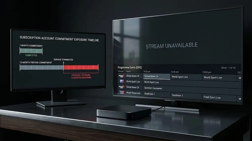 IPTV service reliability and subscription risk when choosing a service