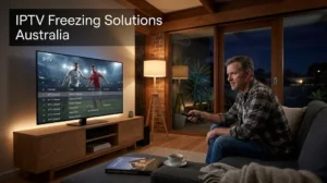 IPTV Freezing Solutions Australia on a smart TV in a modern Australian living room
