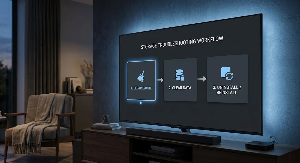 Clearing IPTV Smarters Pro cache on Android streaming device