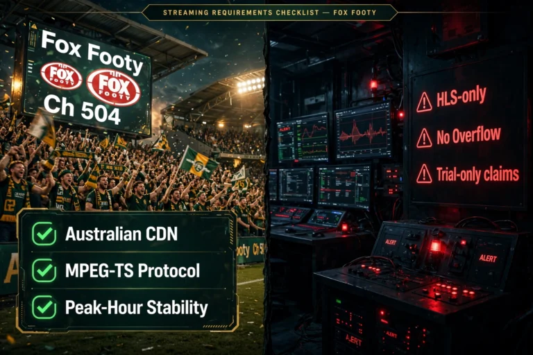 Best IPTV requirements for AFL Australia including Fox Footy, Australian CDN and peak-hour streaming